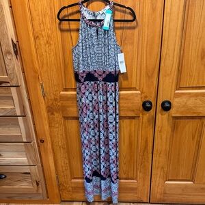 Wisp Pink and Navy Patterned Dress